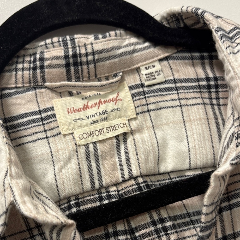 Weatherproof Black and White Plaid Button-Down Shirt - Picture 2 of 6